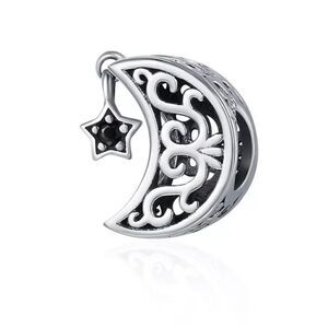 925 Silver Moon & Star Charm